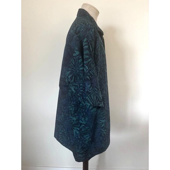 JOHARI WEST Shirt Men's 3XL Tropical Short Sleeve Button Up Camp Hawaiian Blue - Picture 4 of 6